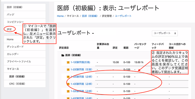 UMIN 臨床研究人材育成カリキュラムの修了確認の手順